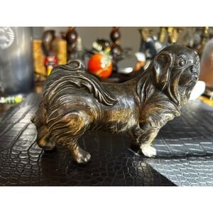 Antique Bronze Pekingese Dog Figurine
